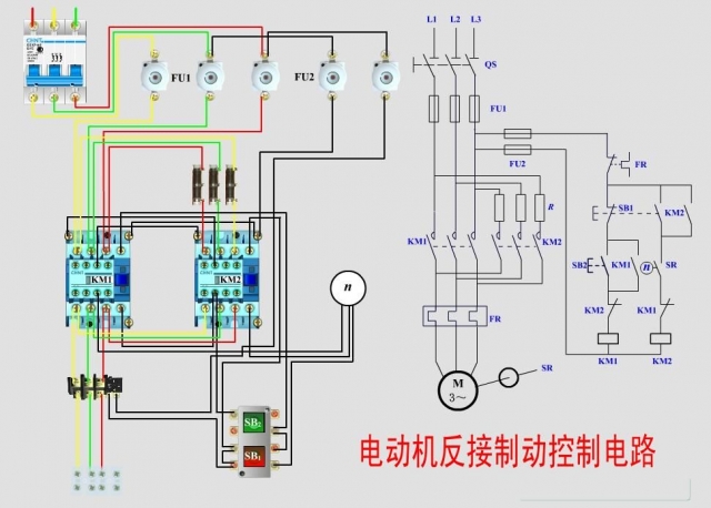 常用電動(dòng)機控制實(shí)物接線(xiàn)圖+原理圖(圖4)